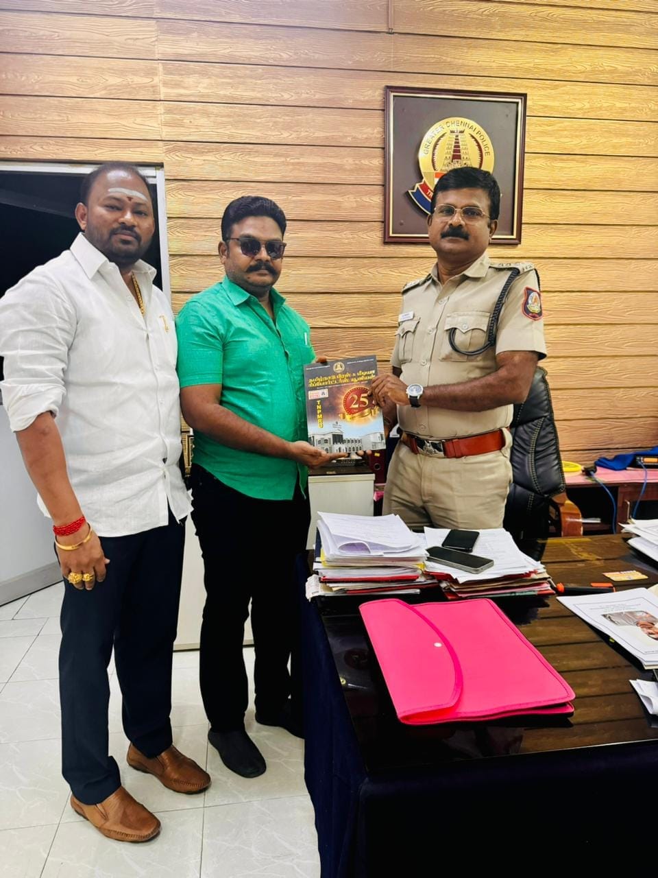 Silver Jubilee Souvenir Presented to Valasaravakkam Assistant Commissioner Gautam